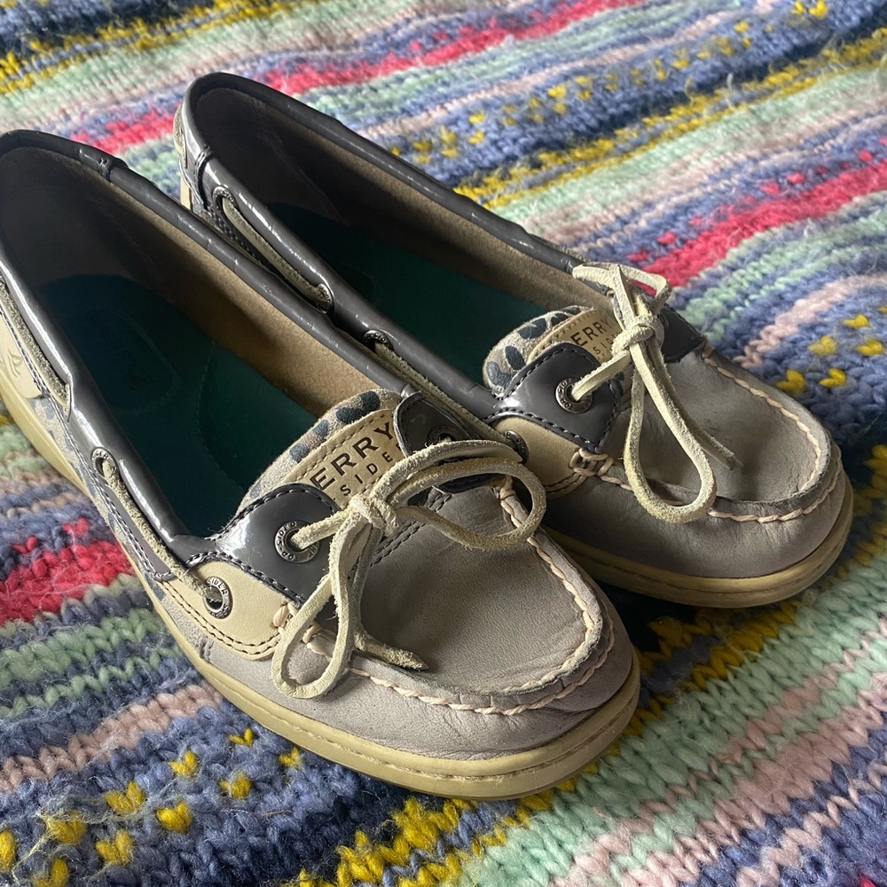Sperry Top Sider Womens Shoes Size 5.5 Cheetah Leopard Loafer Slip on